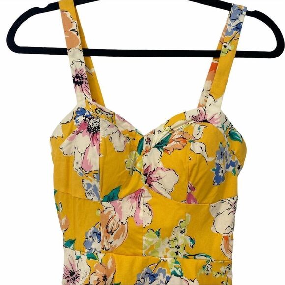 Bailey Blue Yellow Floral Pin Up Style Dress - Picture 2 of 10